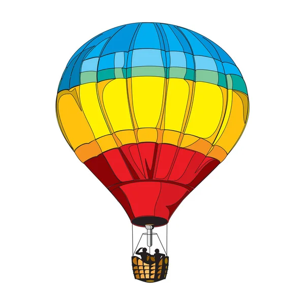 Heißluftballon auf weißem Hintergrund — Stockvektor
