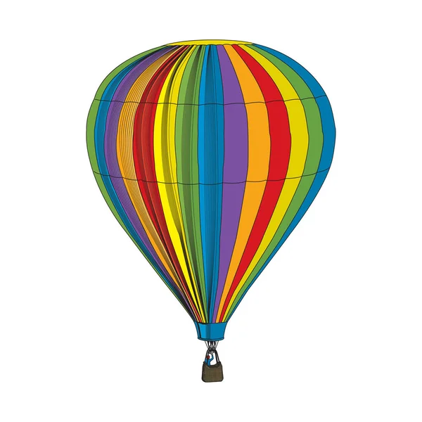 Balão de ar quente sobre um fundo branco —  Vetores de Stock