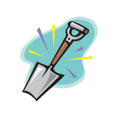 El küreği, bahçe aletleri, ilkbahar işi, izole edilmiş.