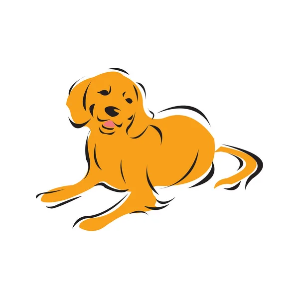 Happy Cartoon Puppy Dog Friend Vector Illustration Isolated White — Stock Vector