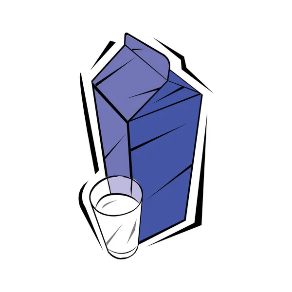 Modelo Vaso Leche Cartón Con Leche — Vector de stock