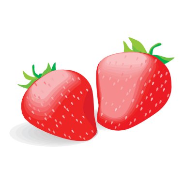 Beyaz arkaplanda çilek izole, EPS10 'da vektör illüstrasyonu