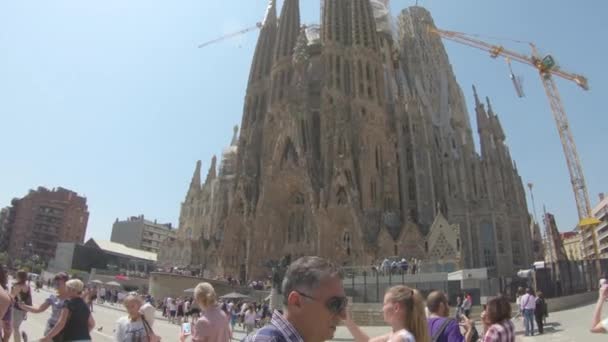 Yazı Işleri Mayıs 2018 Barcelona Spanya Sagrada Famlia Bazilikası — Stok video