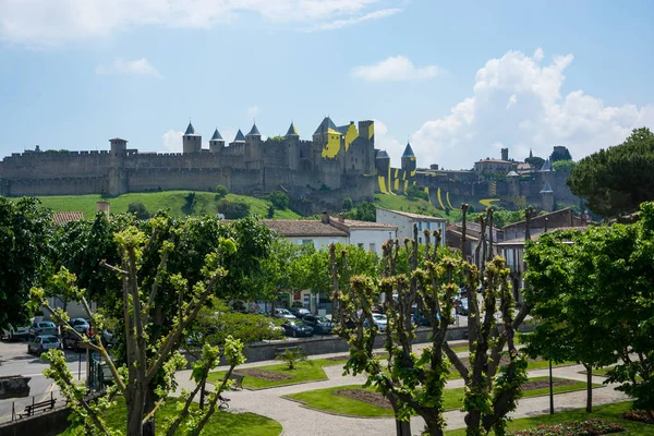 Fransa Carcassonne Kale Manzarası Fransa Kale Carcassonne — Stok fotoğraf