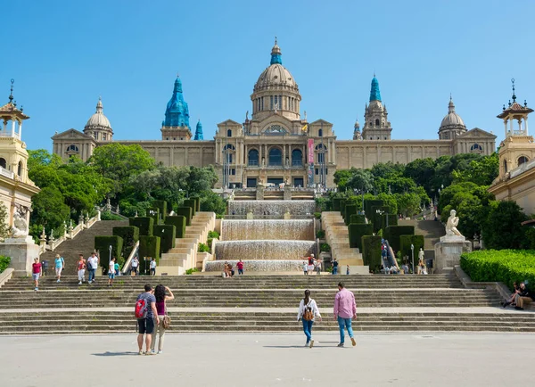 Ledare Maj 2018 Berget Montjuic Barcelona Spanien National Palace Där — Stockfoto