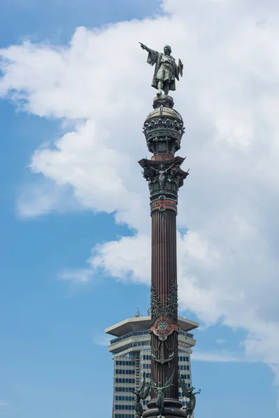 Monumento Colombo Área Portuária Com Nome Simbólico Del Portal Pau — Fotografia de Stock