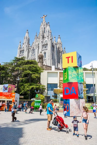 Ledare Maj 2018 Visa Park Attraktioner Berget Berget Tibidabo Barcelona — Stockfoto