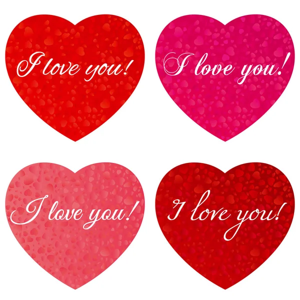 Happy Valentine Day Een Set Van Harten Met Een Inscriptie — Stockvector