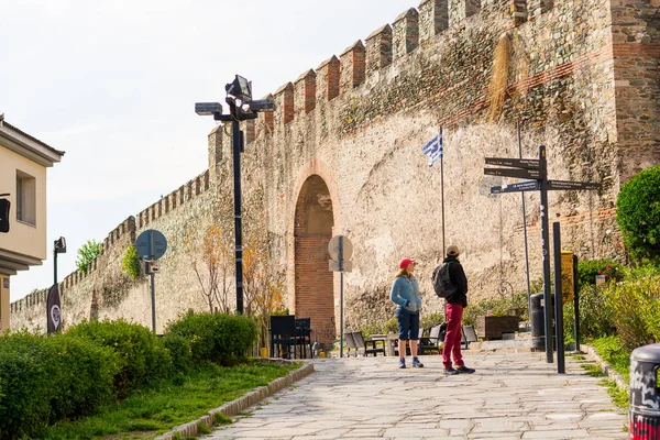 Editoryal. Nisan, 2019. Selanik, Yunanistan. Kale duvarları — Stok fotoğraf