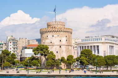 Editoryal. Nisan 2019. Selanik, Yunanistan. Cityscape, görünümü 