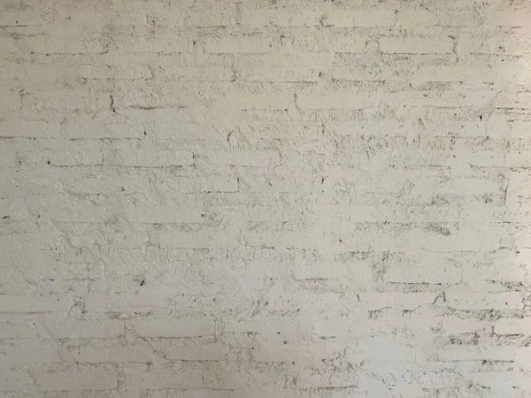 Oude Witte Beton Bakstenen Muur Met Mos Oude Grunge Muur — Stockfoto