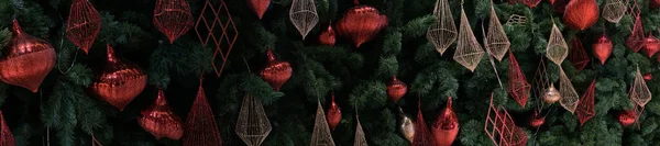 Kerst Slinger Met Ornamenten Season Wishes — Stockfoto