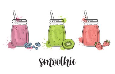 Smoothies meyve ve çilek ile