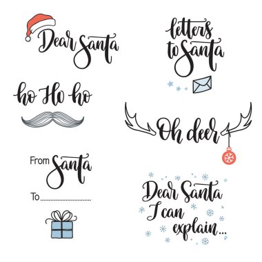 Santa ilgili ifadeler harf seti