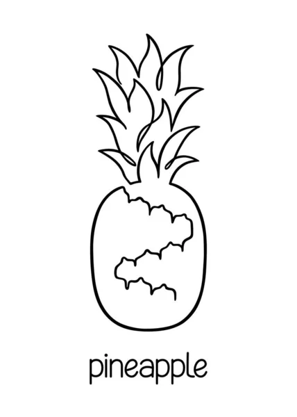 Arte de línea de piña — Vector de stock