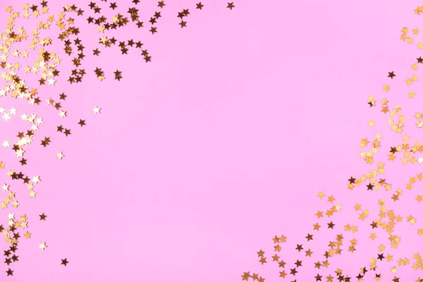 Ünnepi rózsaszín lila háttér színes csillogó kis csillagok, hely textm ünnepi koncepció Stock Kép
