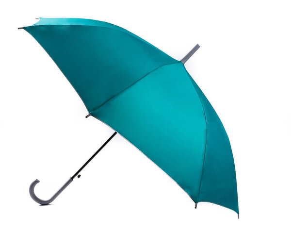 Green umbrella isolated on white background.spring