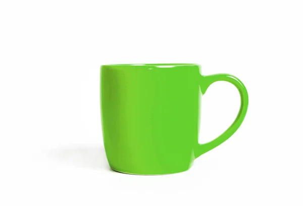 Zielona Filiżanka Kawy Białym Tle — Zdjęcie stockowe