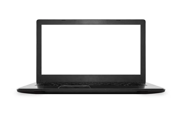 Laptop Met Wit Blanco Scherm Geïsoleerd Witte Achtergrond — Stockfoto