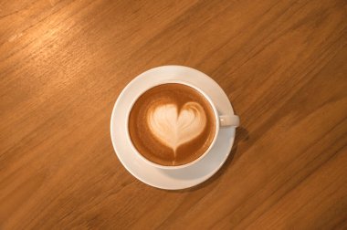 Yukarıdan bir fincan kahve, Latte, Cappuccino, Mocha