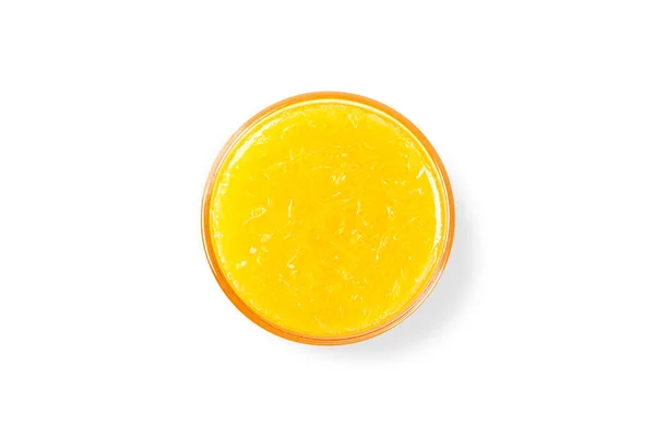 Вид Сверху Апельсиновый Сок Inglass Изолирован Белом Фоне — стоковое фото