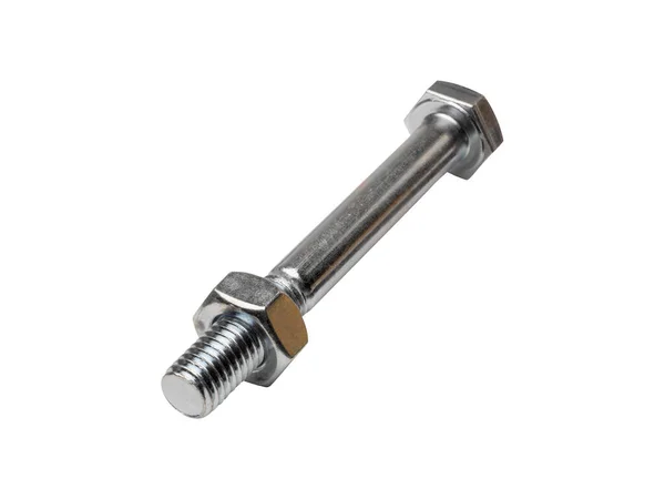 Metal Screw Isolated White Background Mechanical Bolt — Stock Photo, Image