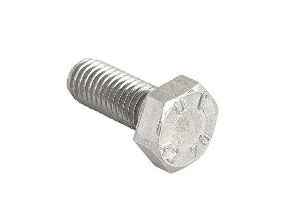 Metal Screw Isolated White Background Mechanical Bolt — Stock Photo, Image