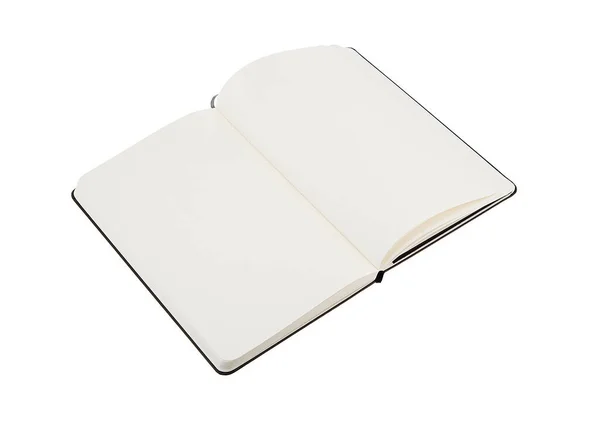 Livre Notes Ouvert Papier Blanc Ordinaire Vide — Photo