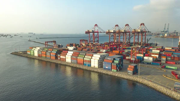 Callao Lima Perù Ottobre 2019 Veduta Banchine Container Nel Porto — Foto Stock