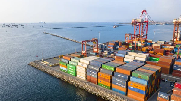 Callao Lima Perú Octubre 2019 Vista Muelle Contenedores Puerto Callao — Foto de Stock