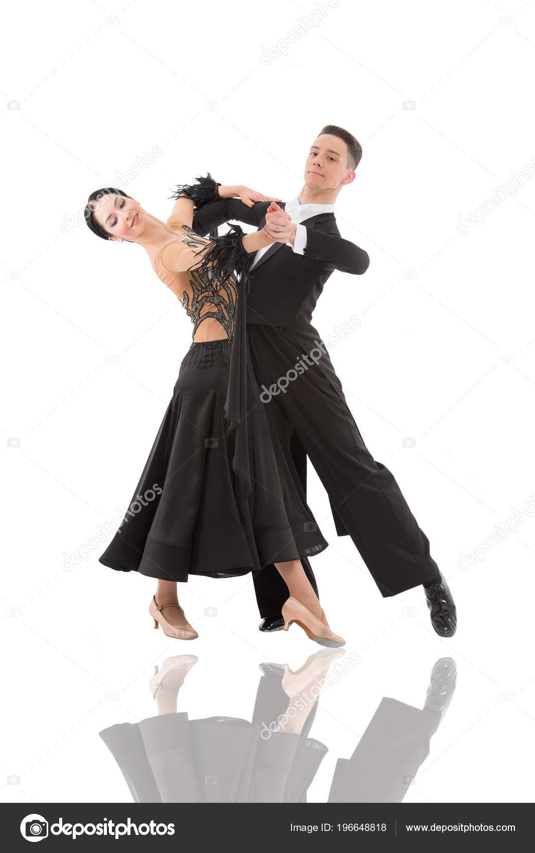 Ballroom Dance Couple Dance Pose Isolated White Background
