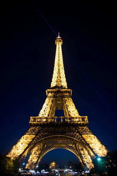 Paris France 1Er Juin 2016 Tour Eiffel Avec Éclairage Nocturne — Photo