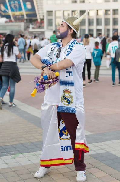 Kiev Ucrania Mayo 2018 Fanático Uefa Del Real Madrid Del —  Fotos de Stock