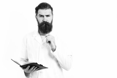 Kaba sakallı Kafkas doktor ya da lisansüstü öğrencisi