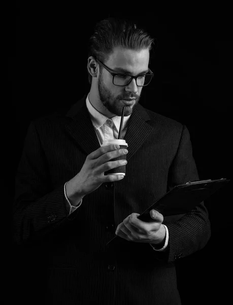 Thoughtful business man in suit — Stock Photo, Image