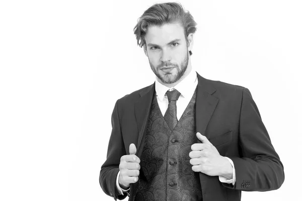 Hombre en traje formal aislado en blanco . —  Fotos de Stock