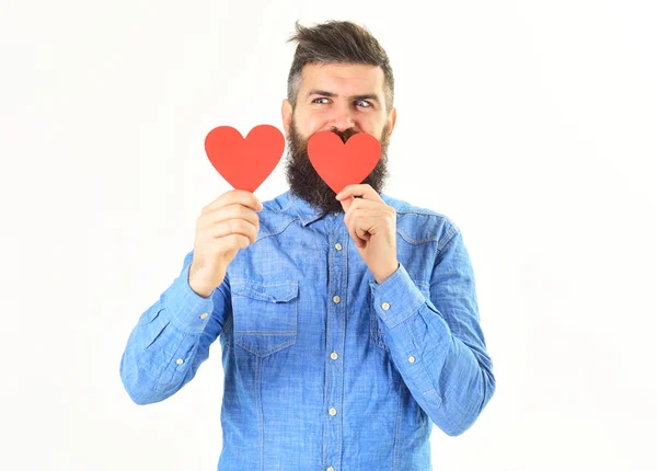 San Valentino e concetto di amore. Hipster festeggia il giorno di San Valentino — Foto Stock