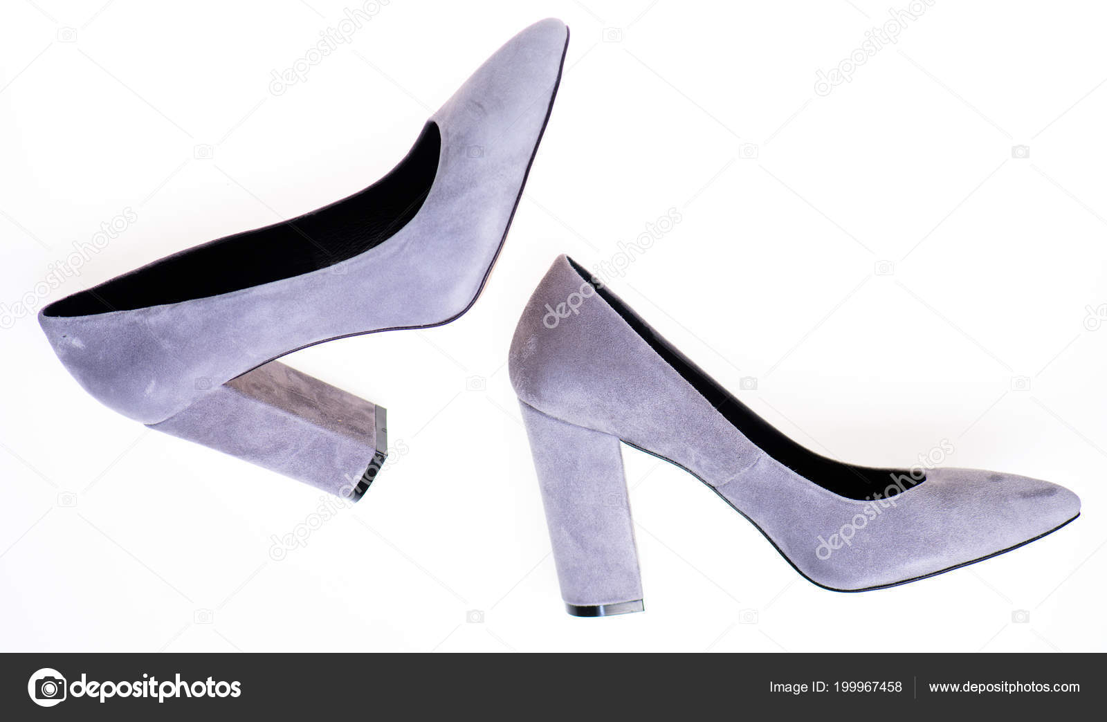 Comfortable High Heels Concept Shoes Made Out Of Grey Suede On