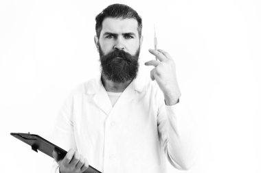 Kaba sakallı Kafkas doktor ya da lisansüstü öğrencisi