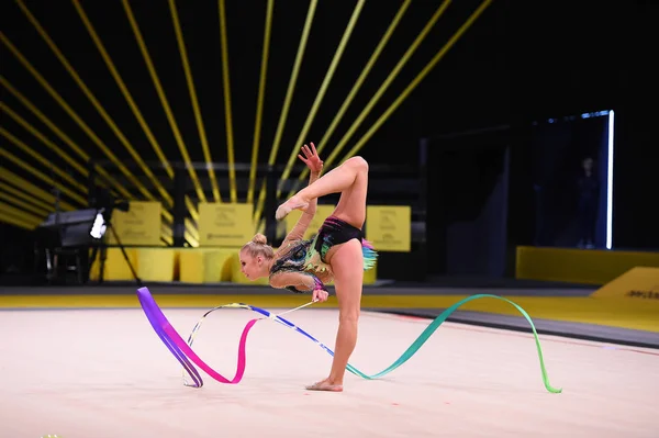 Κίεβο Ουκρανία Μαρτίου 2017 Gymnast Εκτελεί Στο Κύπελλο Deriugina Ανταγωνισμού — Φωτογραφία Αρχείου