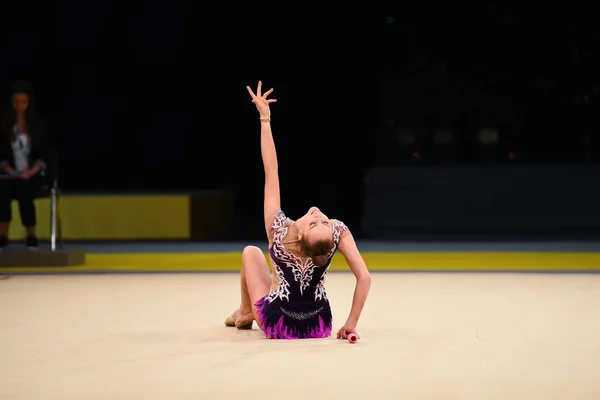 Κίεβο Ουκρανία Μαρτίου 2017 Gymnast Εκτελεί Στο Κύπελλο Deriugina Ανταγωνισμού — Φωτογραφία Αρχείου