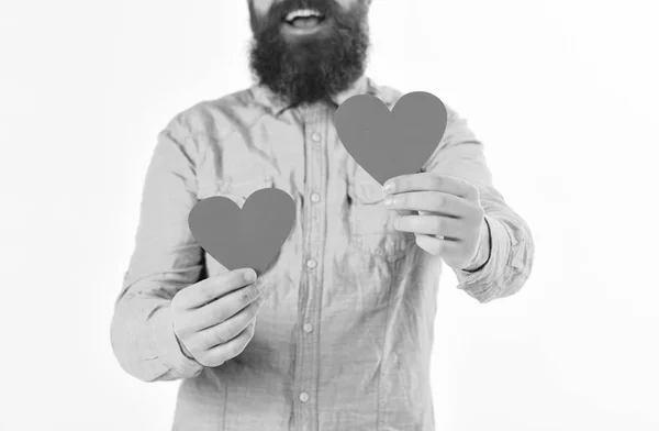 Amor e sentimentos românticos conceito. Homem com barba — Fotografia de Stock