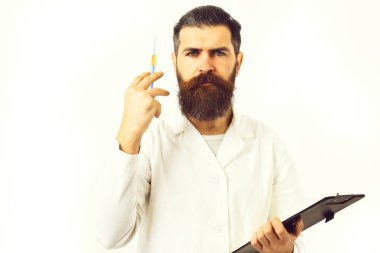 Kaba sakallı Kafkas doktor ya da lisansüstü öğrencisi