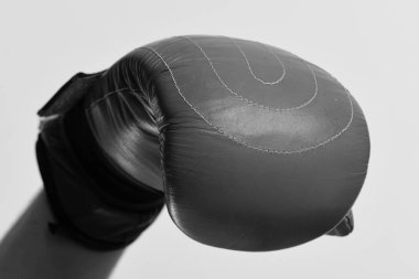 Beyaz arkaplanda deri kutu ekipmanı