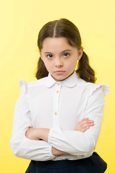 Small Leader Small Leader Serious Face Girl Child Confident Small — Stock Photo, Image