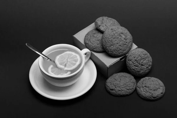 English tea and bakery concept. Sweet bakery and delicious snack. Oatmeal biscuits as tasty pastry