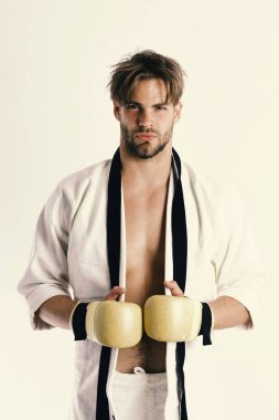 Güçlü vücutlu bir dövüş sanatları ustası.