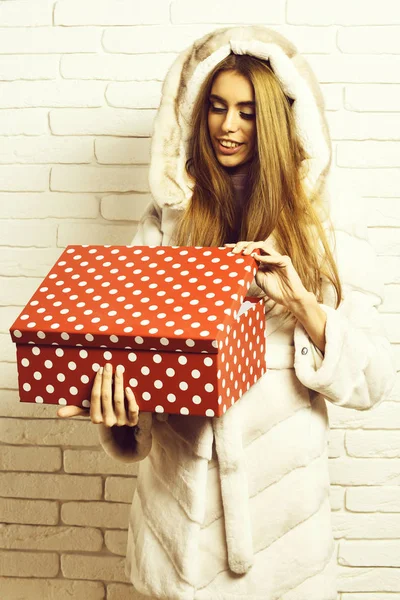 Fashionable sexy girl in fur — Stock Photo, Image