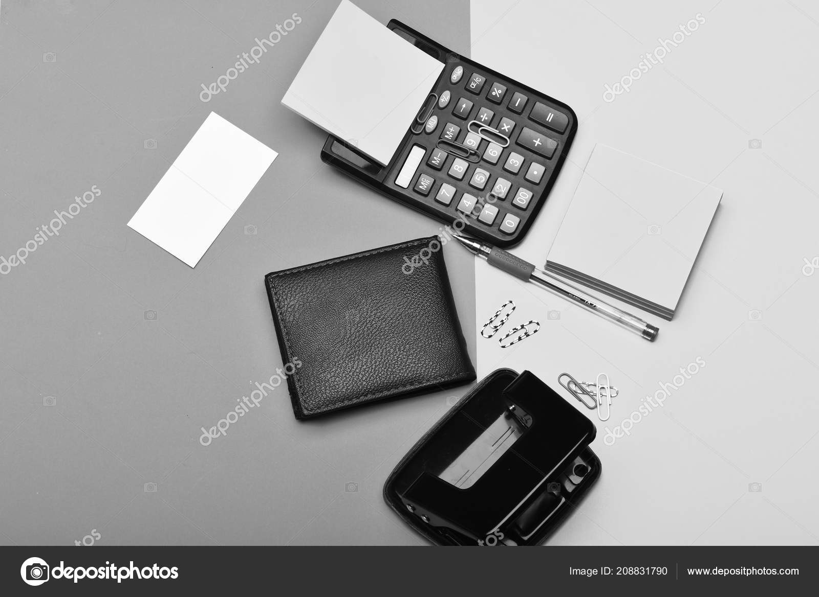 Office paper perforator isolated on white background. Office tool