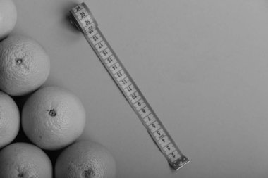 Spor ve sağlıklı yaşam tarzı sembolleri. Portakal meyvesinden yapılmış desen